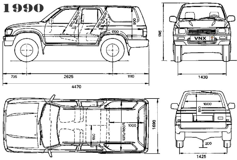 Toyota 4runner gen 2 dimensions